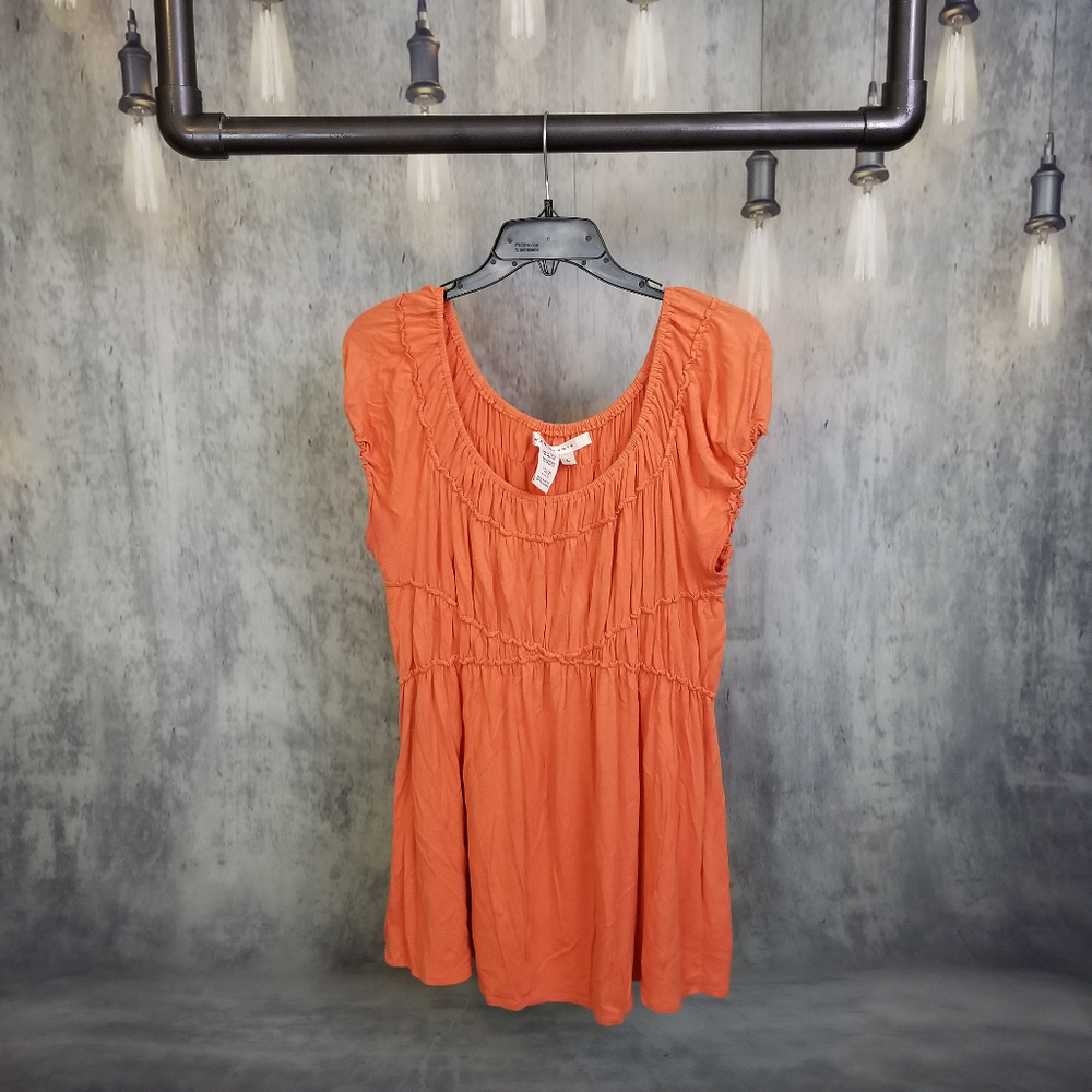 Max Studio orange empire waist top